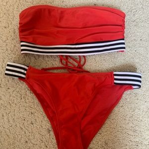 Womans Bando Bikini with the Bottoms